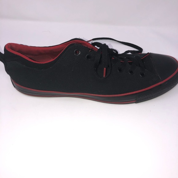 mens red and black converse